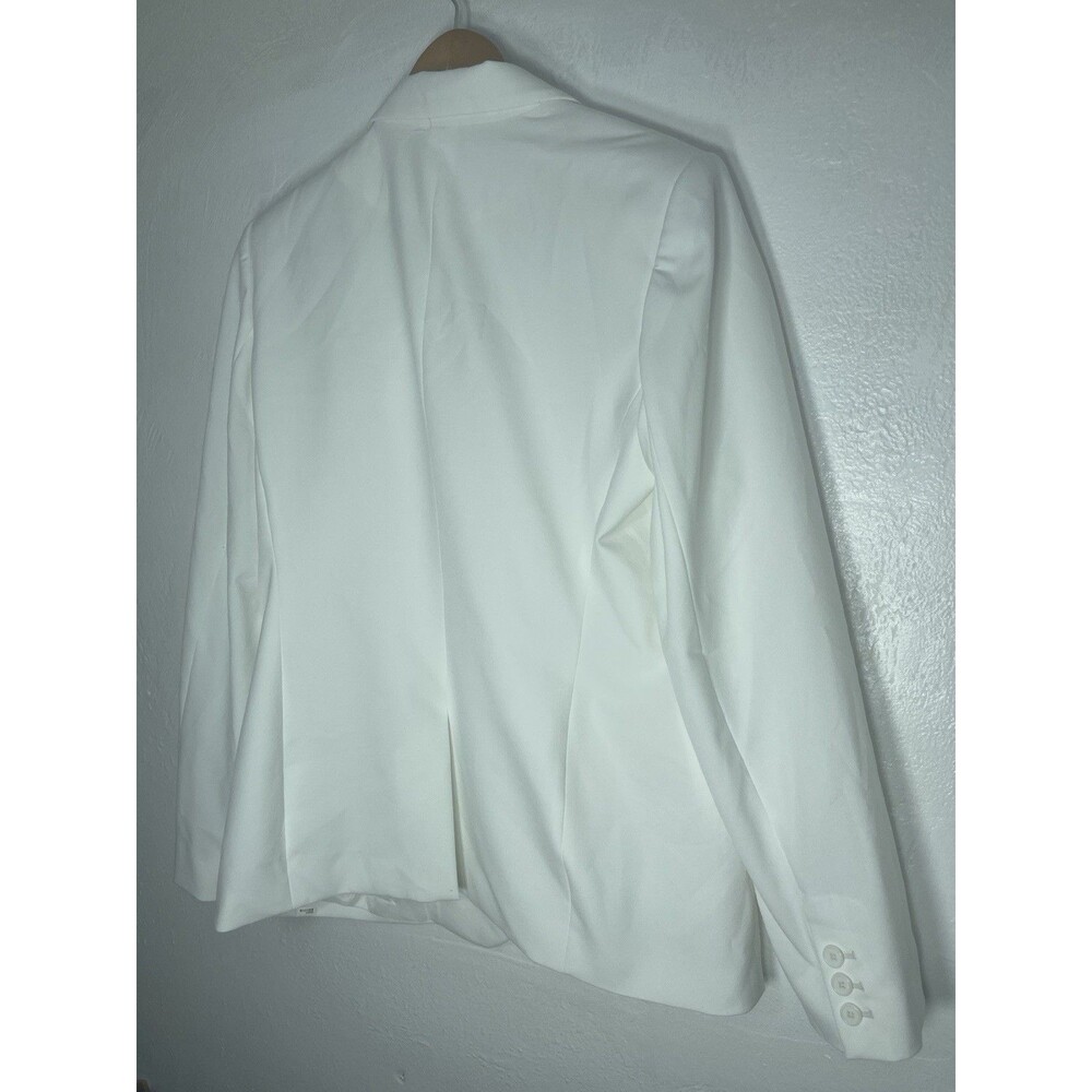 Calvin Klein White Blazer Women One Button Blazers Jacket Size 14 Career O - Picture 9 of 13